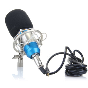 Excelvan Cardioid Condenser Microphone For Studio Recording With Shock Mount Blue BM-800