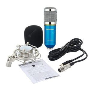 Excelvan Cardioid Condenser Microphone For Studio Recording With Shock Mount Blue BM-800