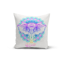 Rainbow Elephant Mandala Pillow Cover